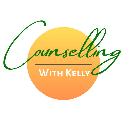 Counselling with Kelly Logo for Counselling with Kelly (RSW, MSW). Virtual therapy across Ontario for women, 2SLGBTQIA+ folks, the neurodiverse and the chronically ill.