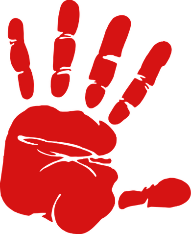 MMIWG Red Handprint Culturally competent and decolonial therapy, gender based violence, intimate partner violence